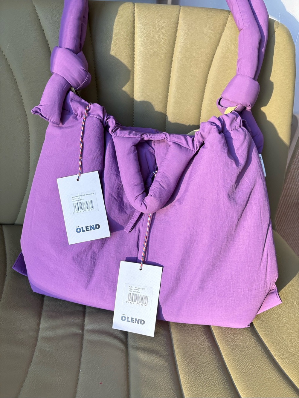 ÖLEND Grape Quilted Tote Bag - Picture 8 of 10